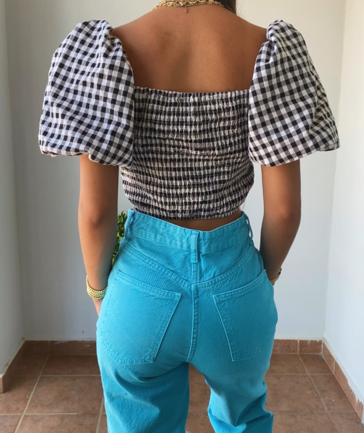 Gingham crop top