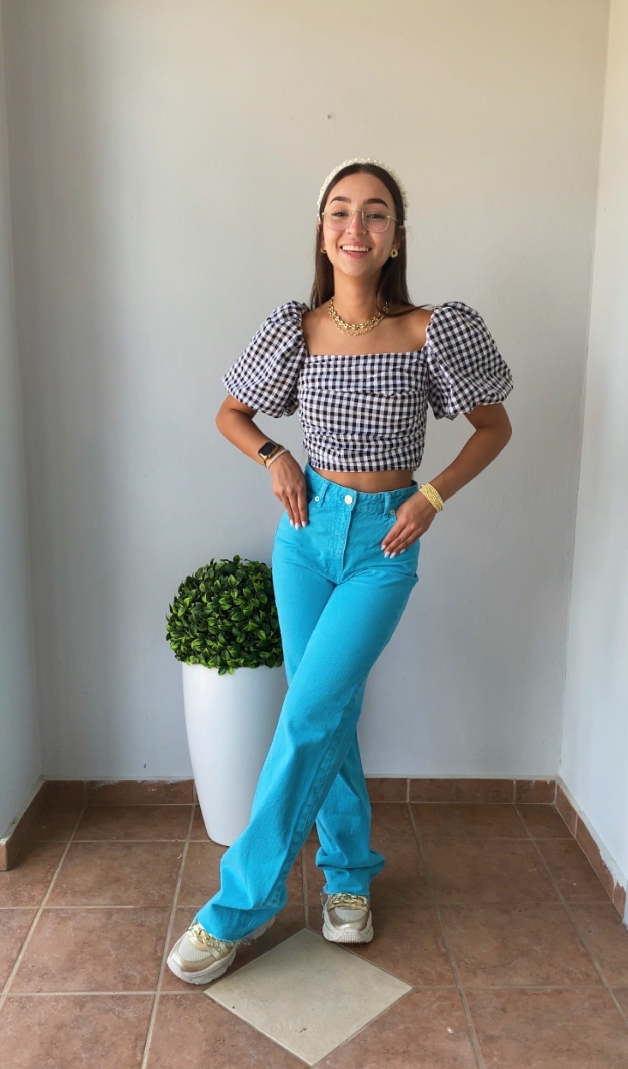Gingham crop top