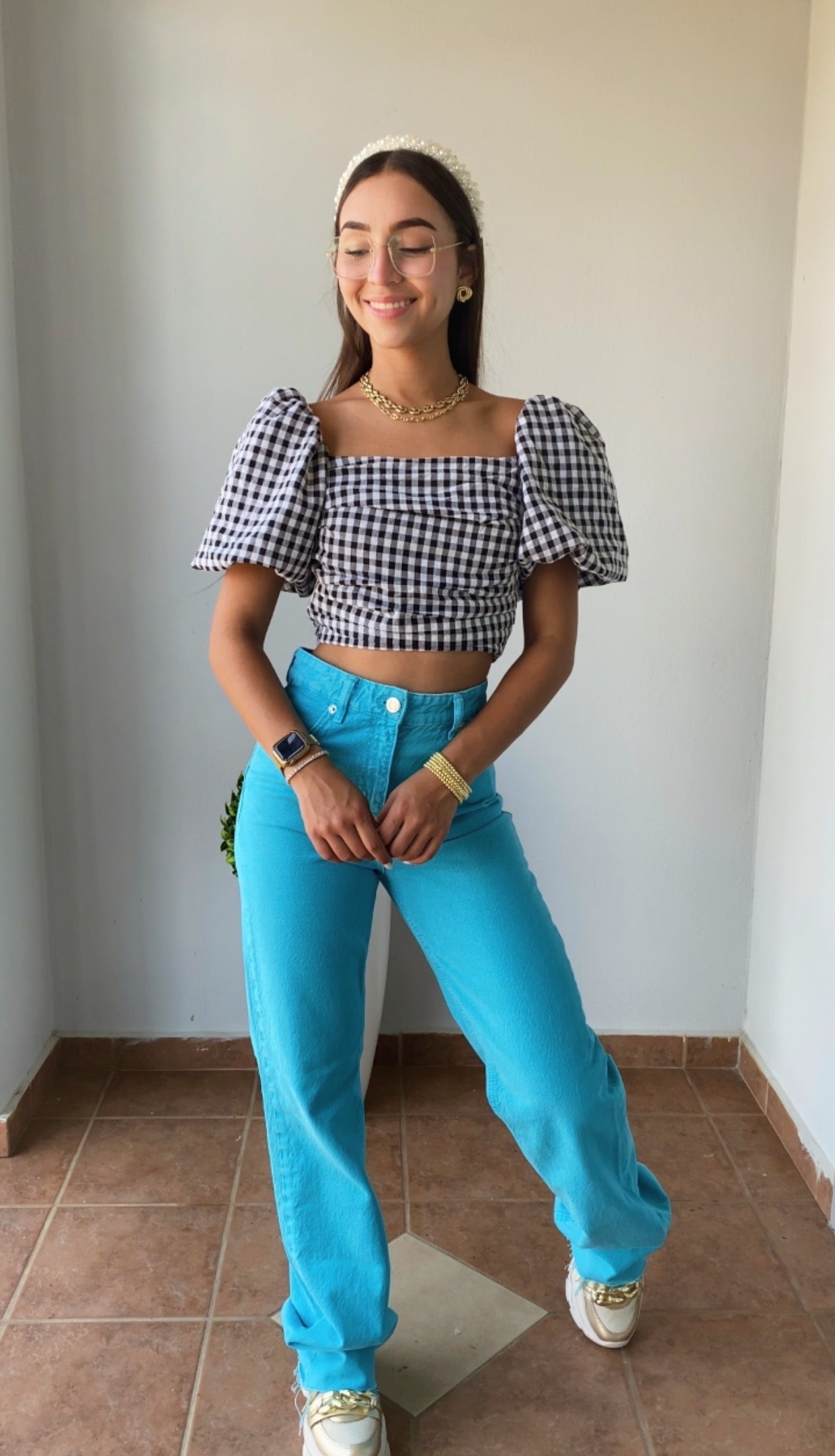 Gingham crop top